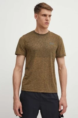 Under Armour t-shirt do biegania Seamless Stride kolor zielony wzorzysty