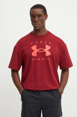 Under Armour t-shirt HW Branded męski kolor bordowy z nadrukiem 1389146