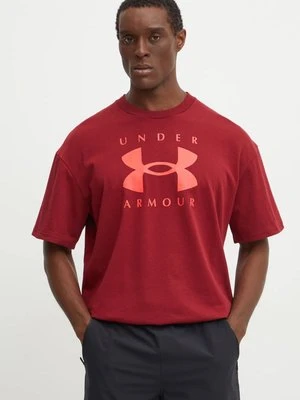 Under Armour t-shirt HW Branded męski kolor bordowy z nadrukiem 1389146