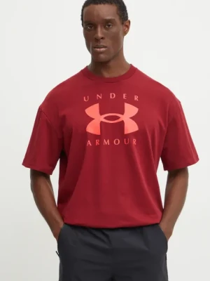 Under Armour t-shirt HW Branded męski kolor bordowy z nadrukiem 1389146