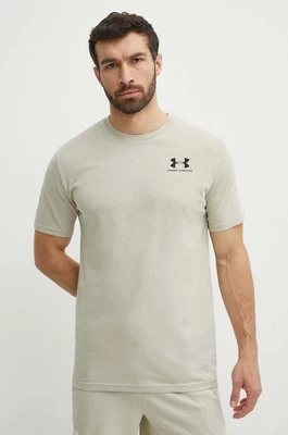 Under Armour t-shirt męski kolor beżowy z nadrukiem 1326799