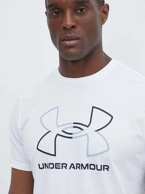 Under Armour t-shirt męski kolor biały wzorzysty