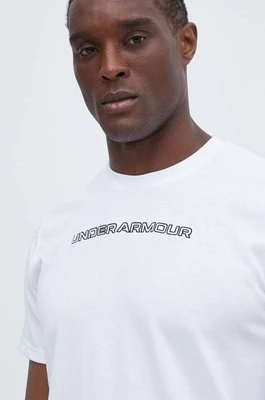 Under Armour t-shirt męski kolor biały z aplikacją