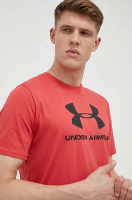 Under Armour t-shirt męski kolor bordowy z nadrukiem 1329590-100