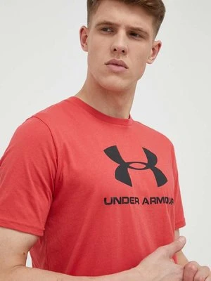 Under Armour t-shirt męski kolor bordowy z nadrukiem 1329590-100