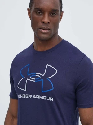 Under Armour t-shirt męski kolor granatowy wzorzysty