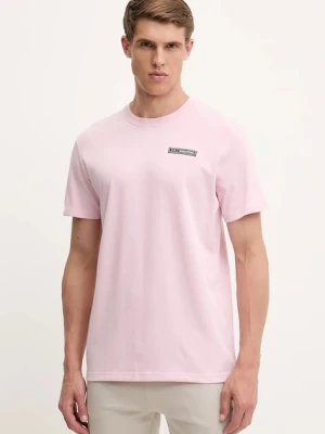 Under Armour t-shirt męski kolor różowy z aplikacją