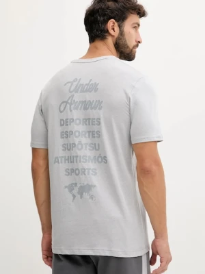 Under Armour t-shirt męski kolor szary z nadrukiem 6004143