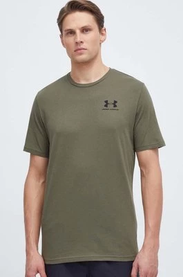 Under Armour t-shirt męski kolor zielony z nadrukiem 1326799