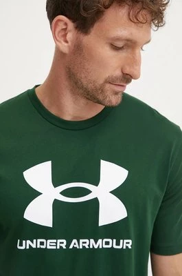 Under Armour t-shirt męski kolor zielony z nadrukiem