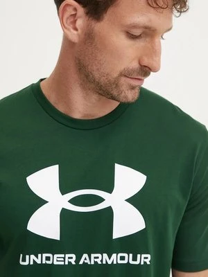 Under Armour t-shirt męski kolor zielony z nadrukiem