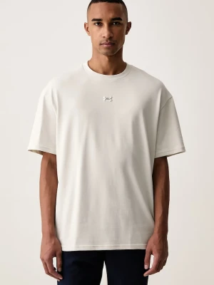 Under Armour T-shirt męski z bawełną beżowy