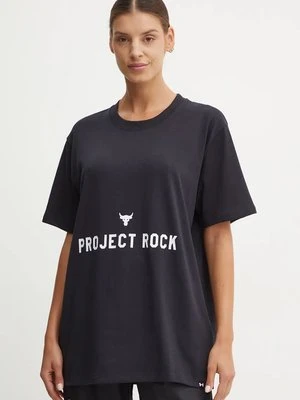 Under Armour t-shirt Project Rock damski kolor czarny 1386440