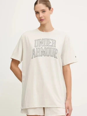 Under Armour t-shirt Rival damski kolor beżowy 6007883