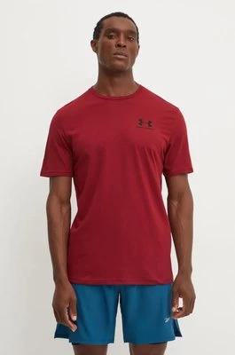 Under Armour t-shirt SPORTSTYLE LEFT CHEST męski kolor bordowy gładki 1326799