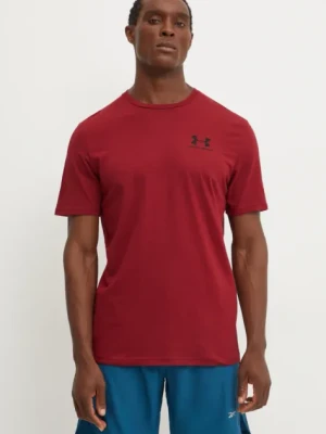 Under Armour t-shirt SPORTSTYLE LEFT CHEST męski kolor bordowy gładki 1326799