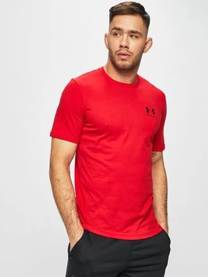 Under Armour t-shirt SPORTSTYLE LEFT CHEST męski kolor czerwony gładki 1326799