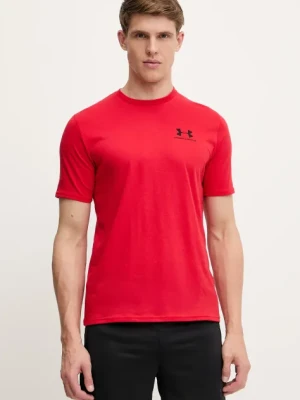 Under Armour t-shirt SPORTSTYLE LEFT CHEST męski kolor czerwony gładki 1326799