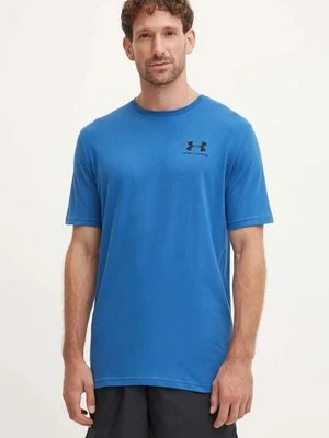 Under Armour t-shirt SPORTSTYLE LEFT CHEST męski kolor granatowy gładki 1326799