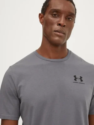 Under Armour t-shirt SPORTSTYLE LEFT CHEST męski kolor szary gładki 1326799
