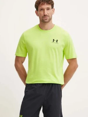 Under Armour t-shirt SPORTSTYLE LEFT CHEST męski kolor zielony gładki 1326799