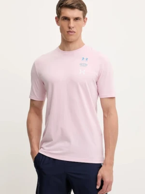 Under Armour t-shirt treningowy kolor fioletowy z nadrukiem 1390165