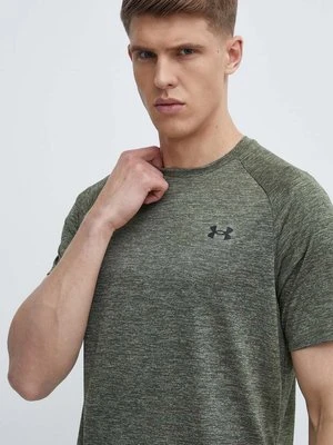 Under Armour t-shirt treningowy kolor zielony gładki 1326413