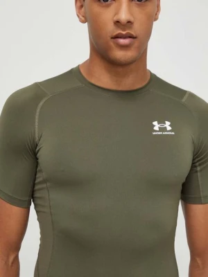 Under Armour t-shirt treningowy kolor zielony gładki 1361518