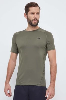 Under Armour t-shirt treningowy kolor zielony gładki 1361683