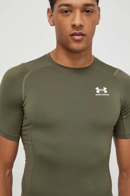 Under Armour t-shirt treningowy kolor zielony gładki 1361518