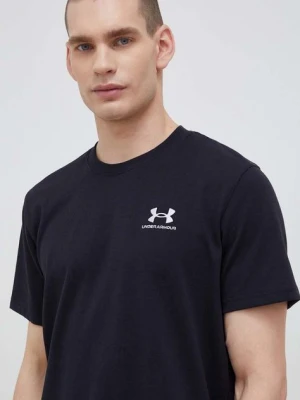 Under Armour t-shirt treningowy Logo Embroidered kolor czarny gładki 1373997