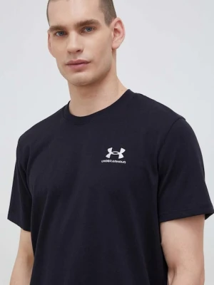 Under Armour t-shirt treningowy Logo Embroidered kolor czarny gładki 1373997
