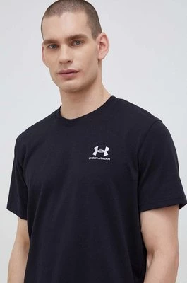 Under Armour t-shirt treningowy Logo Embroidered kolor czarny gładki 1373997