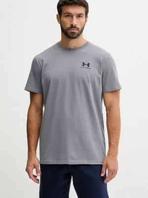 Under Armour t-shirt treningowy Logo Embroidered kolor szary gładki