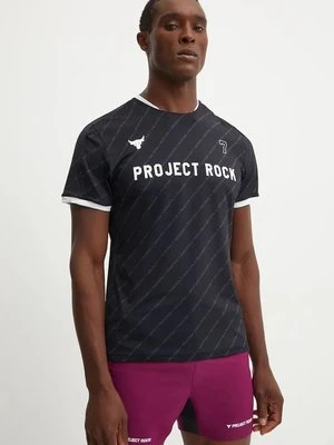 Under Armour t-shirt treningowy Project Rock kolor czarny wzorzysty 1387512