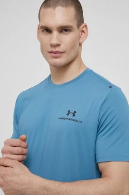 Under Armour t-shirt treningowy Rush Energy kolor niebieski gładki 1366138-001