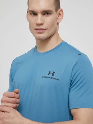 Under Armour t-shirt treningowy Rush Energy kolor niebieski gładki 1366138-001