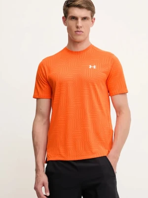 Under Armour t-shirt treningowy UA Tech Geotessa męski kolor pomarańczowy wzorzysty 1382182