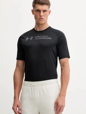 Under Armour t-shirt treningowy UA Tech Reflective męski kolor czarny z nadrukiem 6005116