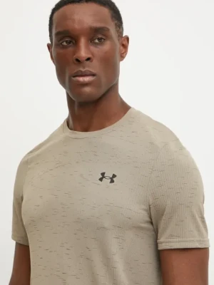 Under Armour t-shirt treningowy Vanish Seamless kolor beżowy gładki 1382801