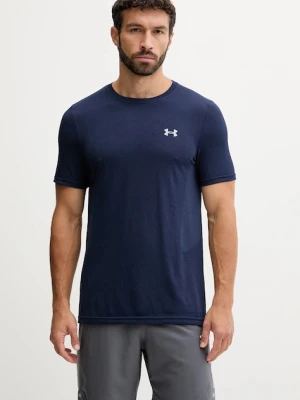 Under Armour t-shirt treningowy Vanish Seamless kolor granatowy gładki 1382801