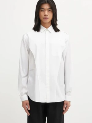 Undercover koszula bawełniana męska kolor biały regular z kołnierzykiem klasycznym UC2E4405