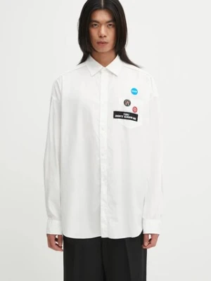 Undercover koszula bawełniana Shirt męska kolor biały relaxed z kołnierzykiem klasycznym UP2E4401
