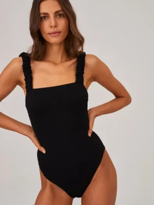 Undress Code jednoczęściowy strój kąpielowy Wild Cat Swimsuit Plain kolor czarny miękka miseczka 791