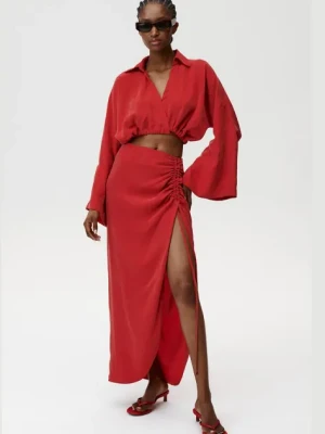 Undress Code spódnica Rhea Skirt kolor czerwony maxi prosta 907