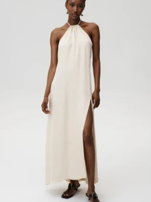 Undress Code sukienka Desire Dress kolor beżowy maxi prosta 908