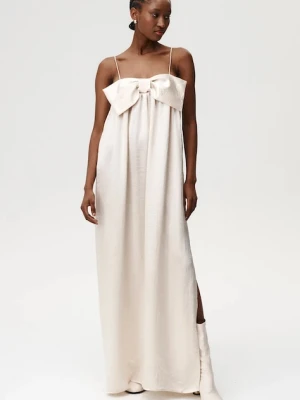 Undress Code sukienka kolor beżowy maxi oversize 1038