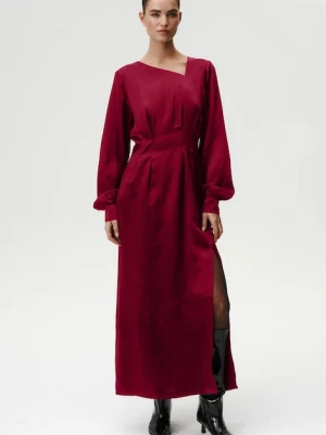 Undress Code sukienka kolor bordowy maxi prosta 1080