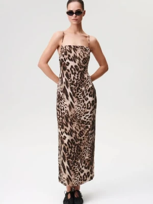 Undress Code sukienka kolor brązowy maxi dopasowana 983