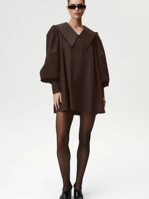 Undress Code sukienka kolor brązowy mini oversize 1055